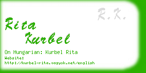 rita kurbel business card